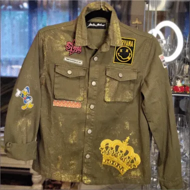 GIACCA MILITARE RICAMO ROSE