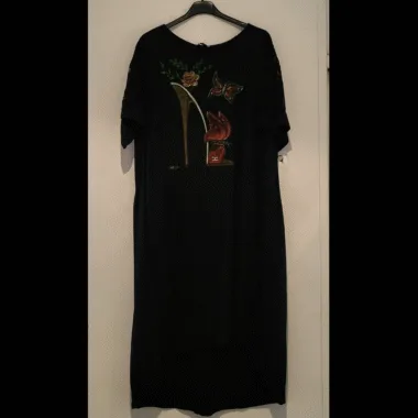 ABITO LUNGO IN LINO NERO SCARPA DONNA