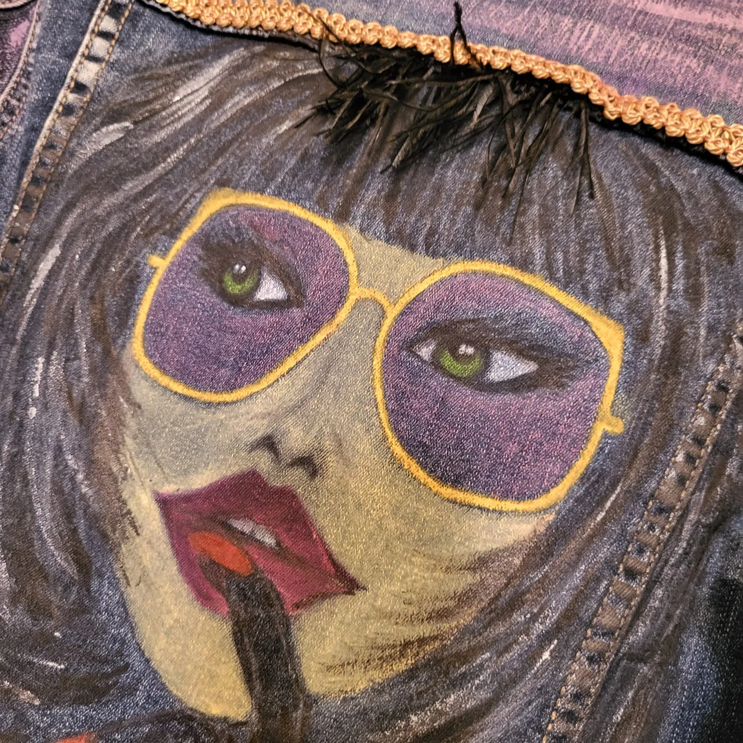 GIACCA JEANS VISO DONNA CON OCCHIALI VINTAGE - immagine 4