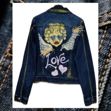 GIACCA JEANS OCCHIALI A CUORE